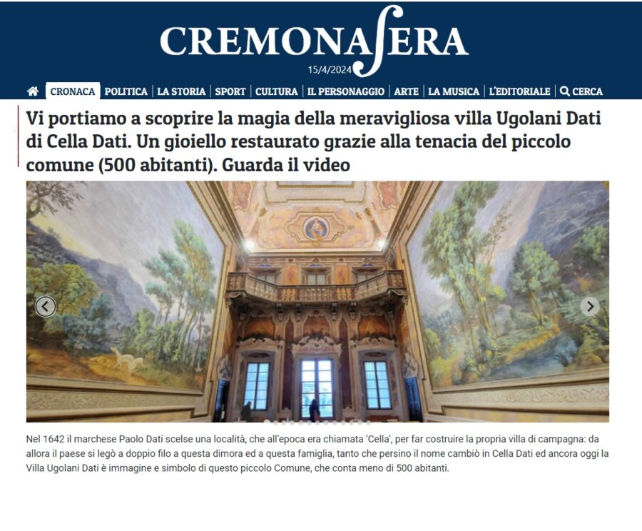 articolo restauro Villa DAti